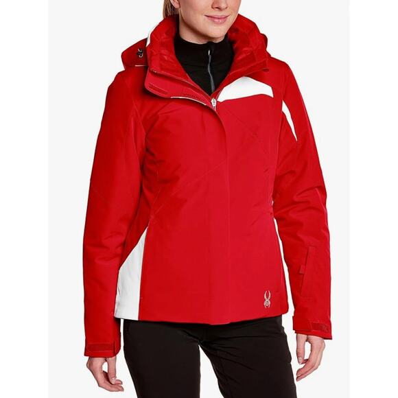 Spyder Amp Winter Ski Jacket Red White Women's Size 12 - Picture 1 of 15